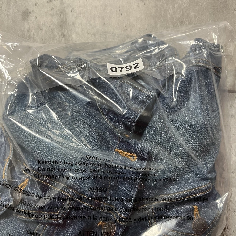 Gap Blue Cotton Short Jacket Button Collared Pockets Women's Small Long Sleeve - Picture 7 of 7